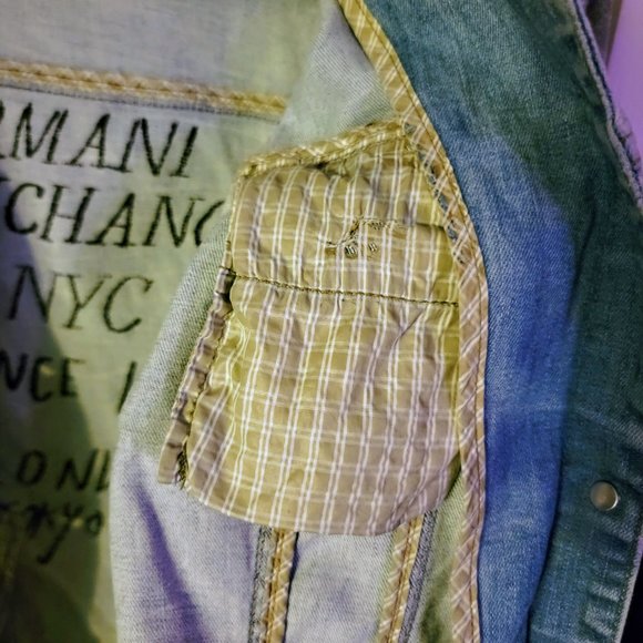 🌻 Armani Exchange 🌻 Large 🌻 Hooded Jean Sweater Jacket 🌻 Lightweight 🌻 - Picture 14 of 15